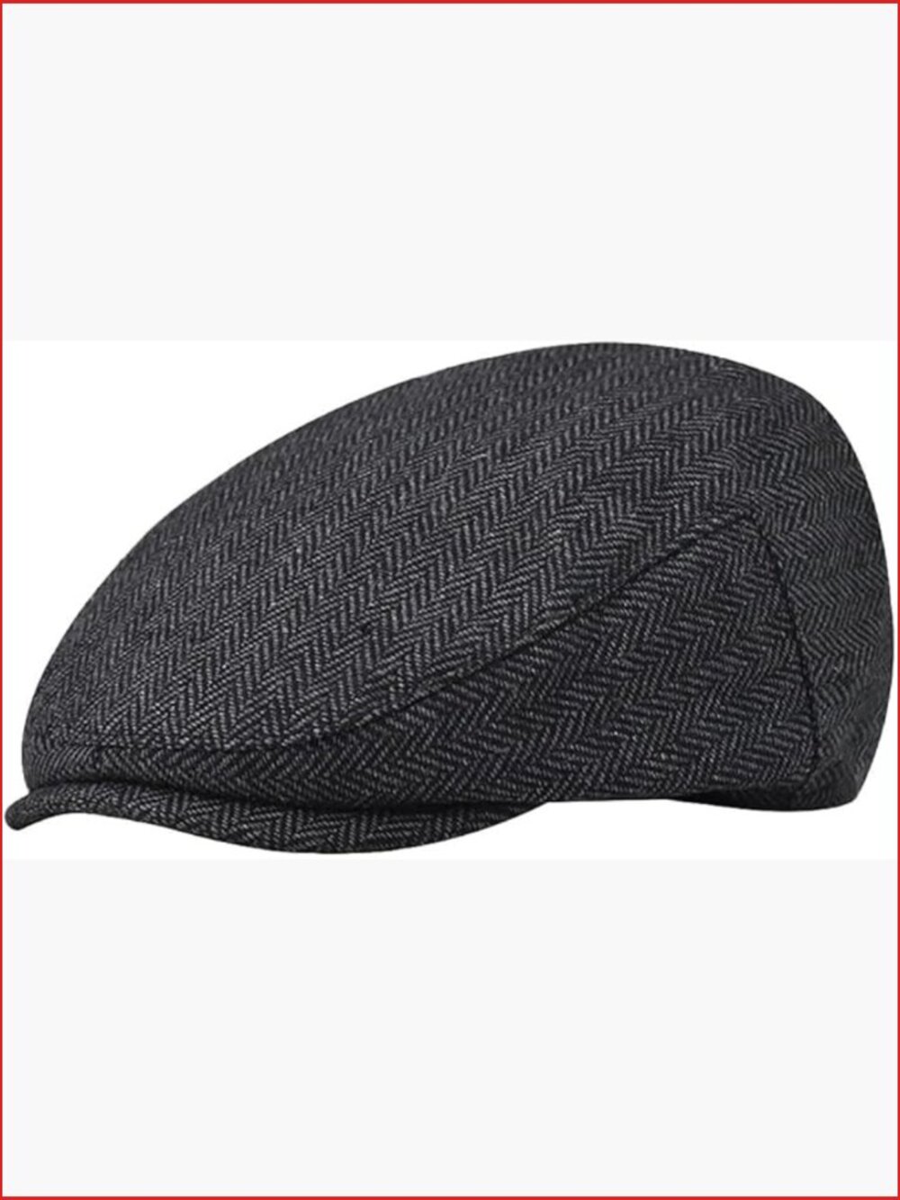 Mens Herringbone Tweed Newsboy Cap - Classic Ivy Hat - Adjustable